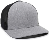 OC Sports RGR-360M Adjustable Mesh Back Cap - Heathered Gray Black - Gray Black / 6 7/8’’ - 7 1/2’’