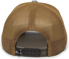 OC Sports RGR-360M Adjustable Mesh Back Cap - Heathered Gray Copper - Gray Orange / 6 7/8’’ - 7 1/2’’