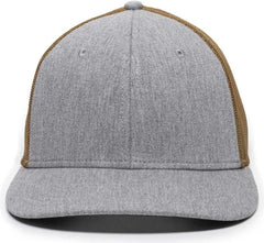 OC Sports RGR-360M Adjustable Mesh Back Cap - Heathered Gray Copper - Gray Orange / 6 7/8’’ - 7 1/2’’