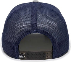 OC Sports RGR-360M Adjustable Mesh Back Cap - Heathered Gray Navy - Gray Navy / 6 7/8’’ - 7 1/2’’