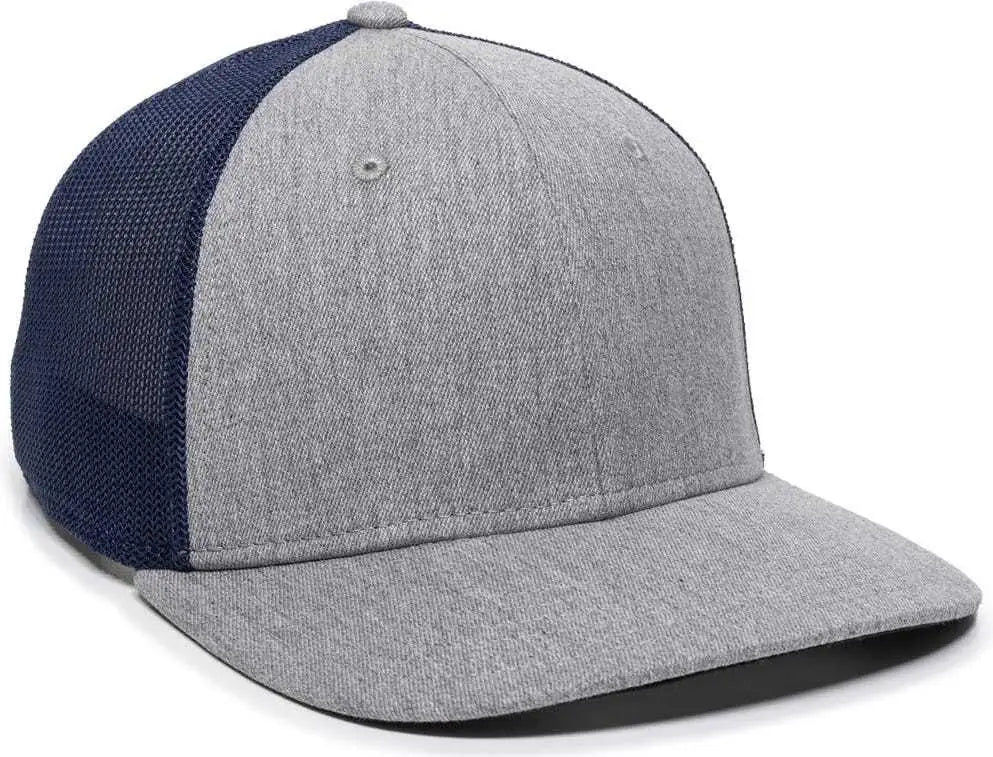 OC Sports RGR-360M Adjustable Mesh Back Cap - Heathered Gray Navy - Gray Navy / 6 7/8’’ - 7 1/2’’