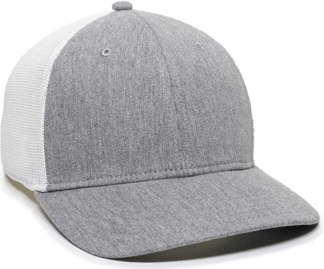 OC Sports RGR-360M Adjustable Mesh Back Cap - Heathered Gray White - Gray White / 6 7/8’’ - 7 1/2’’