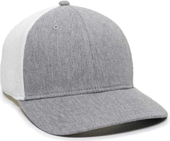 OC Sports RGR-360M Adjustable Mesh Back Cap - Heathered Gray White - Gray White / 6 7/8’’ - 7 1/2’’