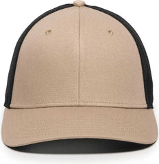 OC Sports RGR-360M Adjustable Mesh Back Cap - Khaki Black - Khaki Black / 6 7/8’’ - 7 1/2’’