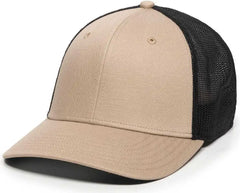 OC Sports RGR-360M Adjustable Mesh Back Cap - Khaki Black - Khaki Black / 6 7/8’’ - 7 1/2’’