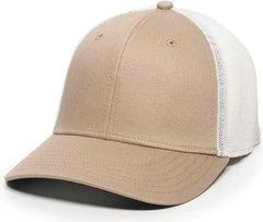 OC Sports RGR-360M Adjustable Mesh Back Cap - Khaki White - Khaki White / 6 7/8’’ - 7 1/2’’