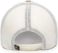 OC Sports RGR-360M Adjustable Mesh Back Cap - Khaki White - Khaki White / 6 7/8’’ - 7 1/2’’