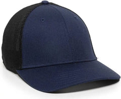 OC Sports RGR-360M Adjustable Mesh Back Cap - Navy Black - Navy Black / 6 7/8’’ - 7 1/2’’