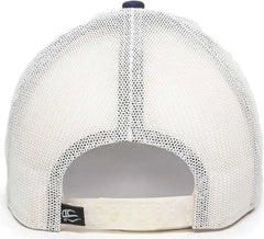 OC Sports RGR-360M Adjustable Mesh Back Cap - Navy White - Navy White / 6 7/8’’ - 7 1/2’’
