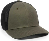 OC Sports RGR-360M Adjustable Mesh Back Cap - Olive Black - Olive Black / 6 7/8’’ - 7 1/2’’