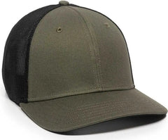OC Sports RGR-360M Adjustable Mesh Back Cap - Olive Black - Olive Black / 6 7/8’’ - 7 1/2’’