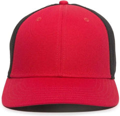 OC Sports RGR-360M Adjustable Mesh Back Cap - Red Black - Red Black / 6 7/8’’ - 7 1/2’’