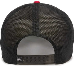 OC Sports RGR-360M Adjustable Mesh Back Cap - Red Black - Red Black / 6 7/8’’ - 7 1/2’’