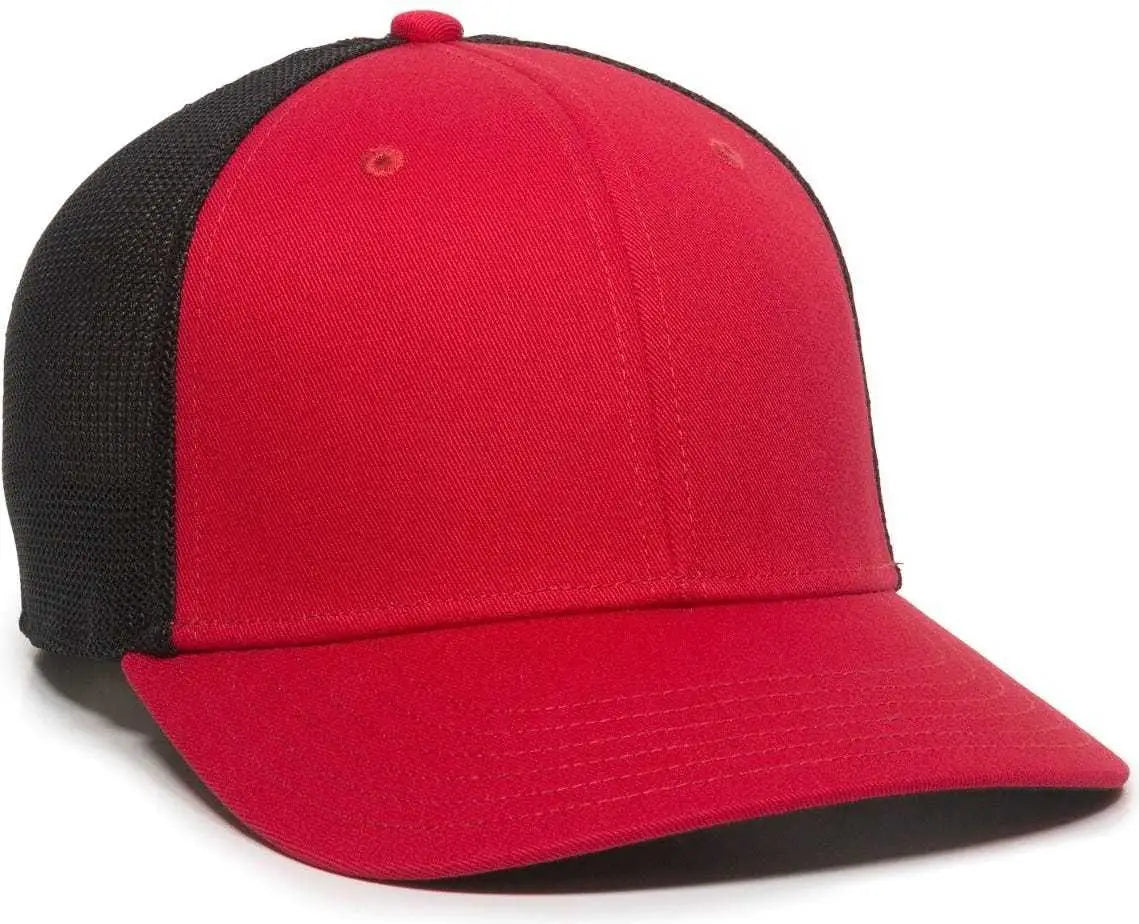 OC Sports RGR-360M Adjustable Mesh Back Cap - Red Black - Red Black / 6 7/8’’ - 7 1/2’’