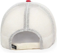 OC Sports RGR-360M Adjustable Mesh Back Cap - Red White - Red White / 6 7/8’’ - 7 1/2’’