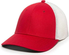 OC Sports RGR-360M Adjustable Mesh Back Cap - Red White - Red White / 6 7/8’’ - 7 1/2’’