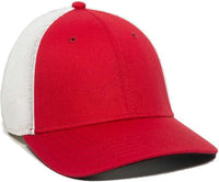 OC Sports RGR-360M Adjustable Mesh Back Cap - Red White - Red White / 6 7/8’’ - 7 1/2’’