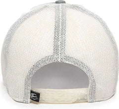 OC Sports RGR-360M Adjustable Mesh Back Cap - Sage White - Gray White / 6 7/8’’ - 7 1/2’’