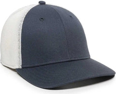 OC Sports RGR-360M Adjustable Mesh Back Cap - Slate White - Navy White / 6 7/8’’ - 7 1/2’’
