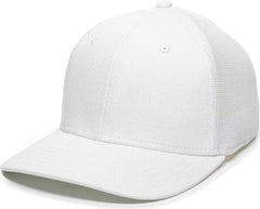 OC Sports RGR-360M Adjustable Mesh Back Cap - White White - White / 6 7/8’’ - 7 1/2’’