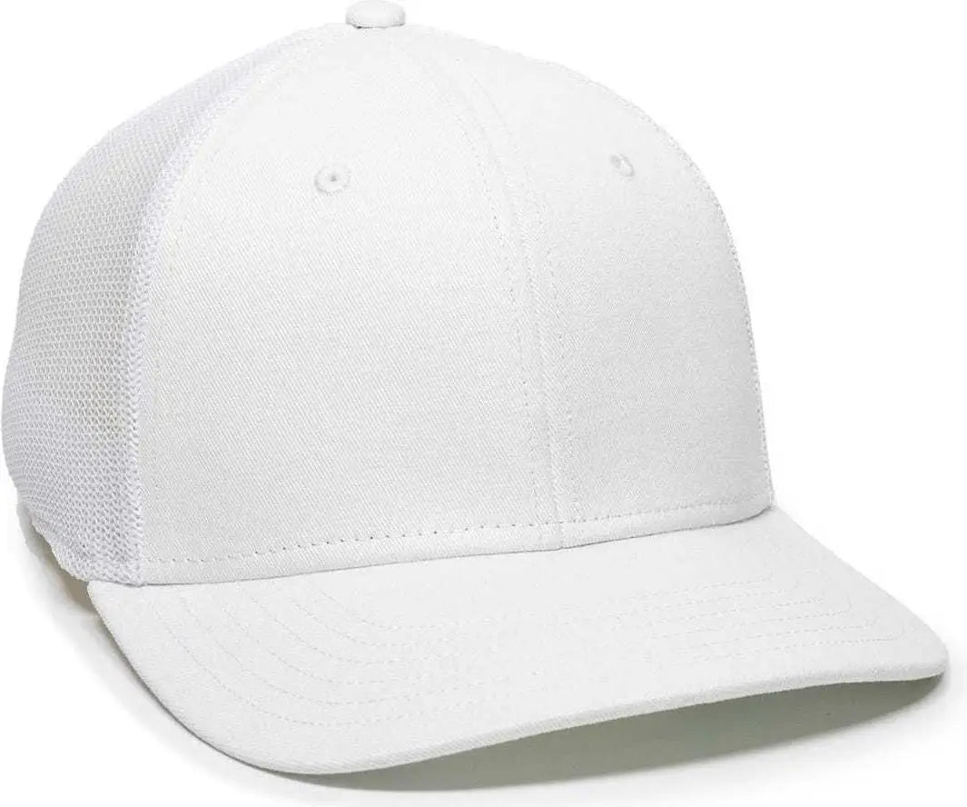 OC Sports RGR-360M Adjustable Mesh Back Cap - White White - White / 6 7/8’’ - 7 1/2’’