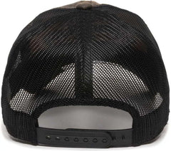 OC Sports RM17A Weathered Cotton Mesh Back Cap - Dark Brown Black - Brown Black / 6 7/8’’ - 7 1/2’’