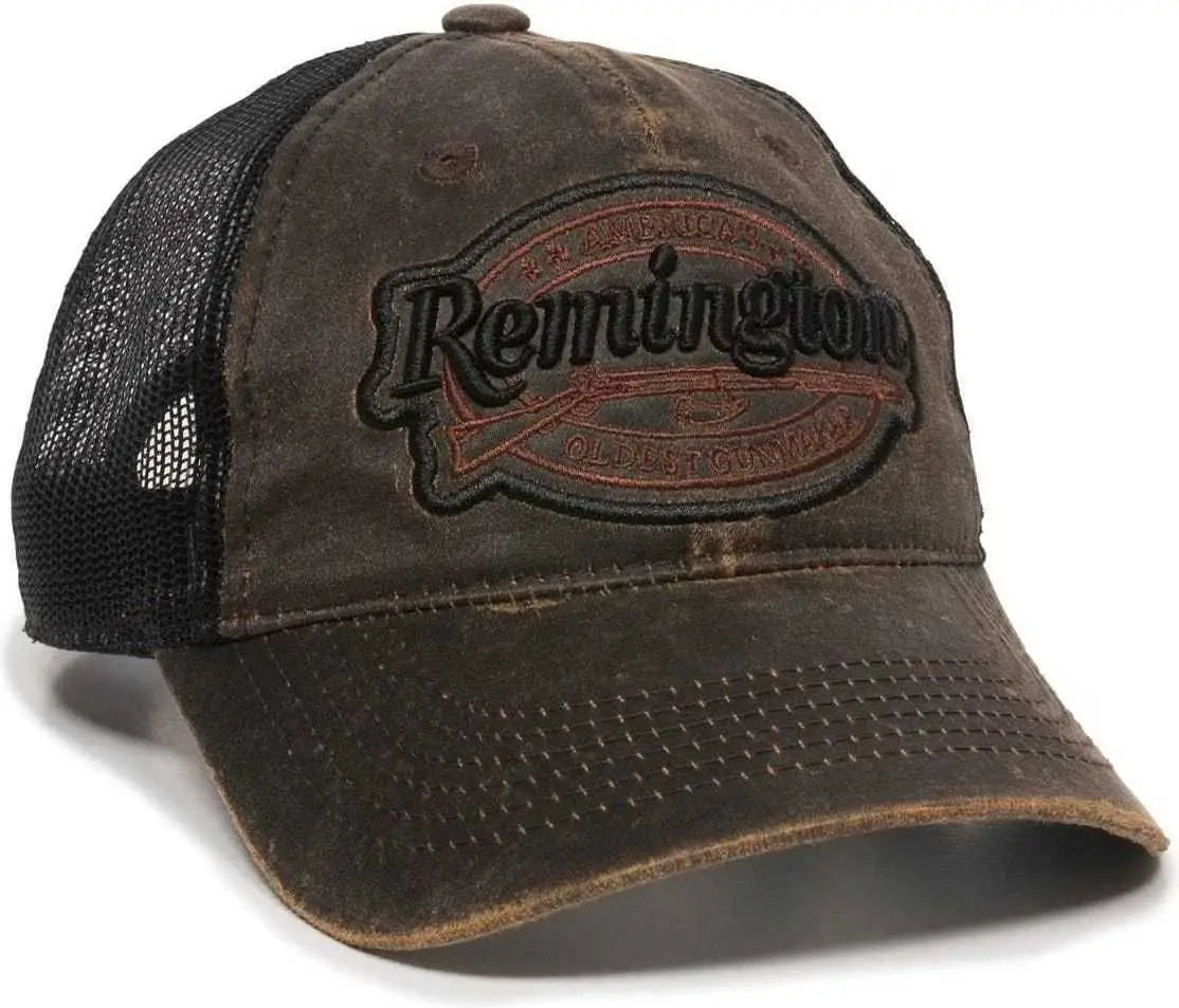OC Sports RM17A Weathered Cotton Mesh Back Cap - Dark Brown Black - Brown Black / 6 7/8’’ - 7 1/2’’