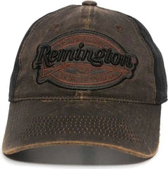 OC Sports RM17A Weathered Cotton Mesh Back Cap - Dark Brown Black - Brown Black / 6 7/8’’ - 7 1/2’’