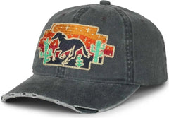 OC Sports RMBLR-02 Wild Mustang Patch Cap - Black - Black / Ladies