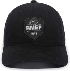 OC Sports RMEF11P Solid Back Adjustable Cap -Black - Black / 6 7/8’’ - 7 1/2’’