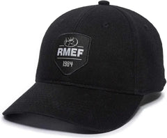 OC Sports RMEF11P Solid Back Adjustable Cap -Black - Black / 6 7/8’’ - 7 1/2’’