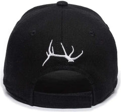 OC Sports RMEF11P Solid Back Adjustable Cap -Black - Black / 6 7/8’’ - 7 1/2’’