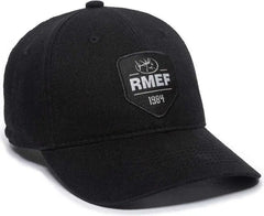 OC Sports RMEF11P Solid Back Adjustable Cap -Black - Black / 6 7/8’’ - 7 1/2’’