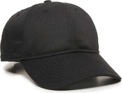 OC Sports RPET100 Certified Recycled PET Lightly Structured Cap - Black - Black / 6 7/8’’ - 7 1/2’’