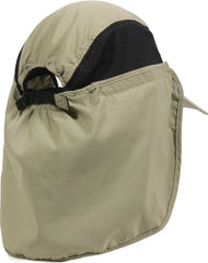 OC Sports RR-002 Adjustable Cap with Neck Flap - Khaki Black - Khaki Black / 6 7/8’’ - 7 1/2’’