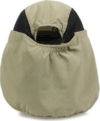OC Sports RR-002 Adjustable Cap with Neck Flap - Khaki Black - Khaki Black / 6 7/8’’ - 7 1/2’’