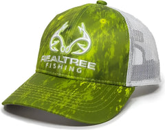 OC Sports RT06A Adjustable Mesh Back Cap - Realtree Fishing Dark Lime White - Realtree Lime / 6 7/8’’ - 7 1/2’’