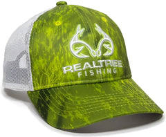 OC Sports RT06A Adjustable Mesh Back Cap - Realtree Fishing Dark Lime White - Realtree Lime / 6 7/8’’ - 7 1/2’’