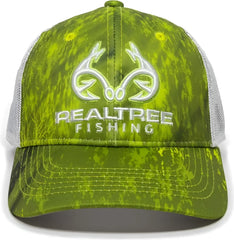 OC Sports RT06A Adjustable Mesh Back Cap - Realtree Fishing Dark Lime White - Realtree Lime / 6 7/8’’ - 7 1/2’’