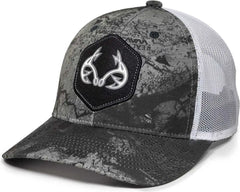 OC Sports RTF04A Structured Mesh Back Cap - Realtree Fishing WAV3 Mirage Gray White - Realtree Gray / 6 7/8’’ - 7 1/2’’