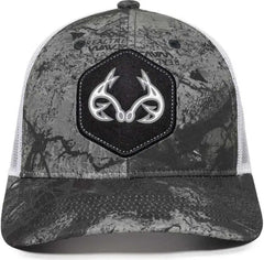 OC Sports RTF04A Structured Mesh Back Cap - Realtree Fishing WAV3 Mirage Gray White - Realtree Gray / 6 7/8’’ - 7 1/2’’