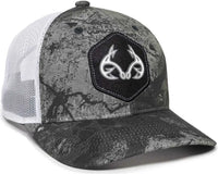 OC Sports RTF04A Structured Mesh Back Cap - Realtree Fishing WAV3 Mirage Gray White - Realtree Gray / 6 7/8’’ - 7 1/2’’