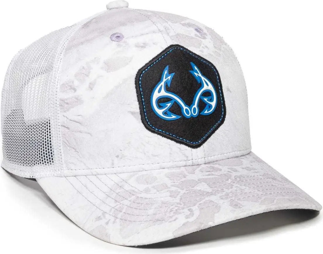 OC Sports RTF04A Structured Mesh Back Cap Realtree Fishing WAV3 White White Realtree White / 6 7/8’’ 7 1/2’’