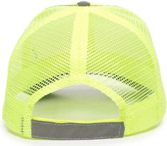 OC Sports SAF-300M Adjustable Mesh Back Cap - Safety Yellow - Yellow / 6 7/8’’ - 7 1/2’’