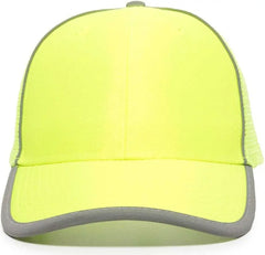 OC Sports SAF-300M Adjustable Mesh Back Cap - Safety Yellow - Yellow / 6 7/8’’ - 7 1/2’’