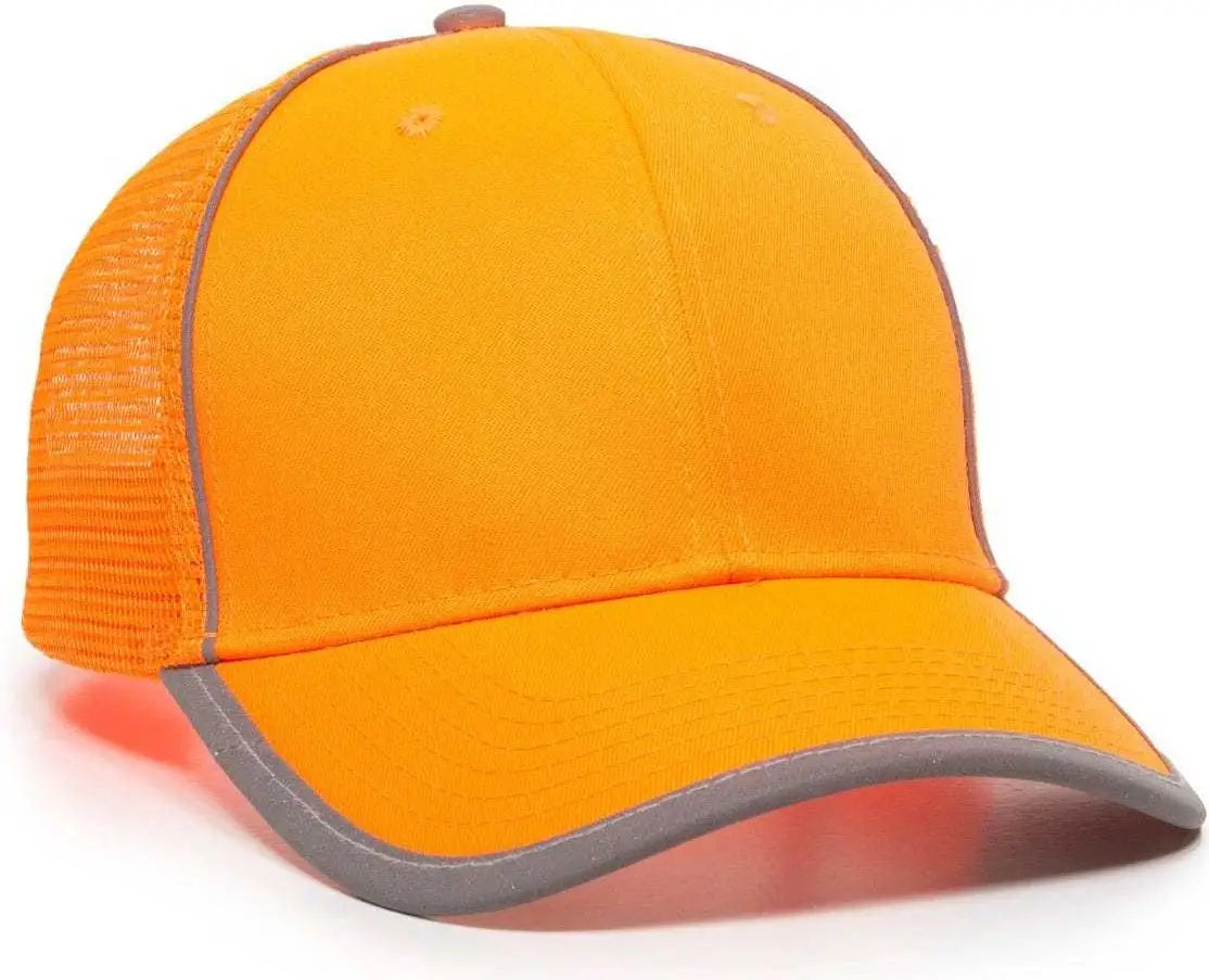 OC Sports SAF-300M Adjustable Mesh Back Cap that is Easily Visible - Blaze - Blaze / 6 7/8’’ - 7 1/2’’
