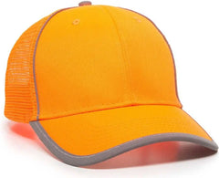 OC Sports SAF-300M Adjustable Mesh Back Cap that is Easily Visible - Blaze - Blaze / 6 7/8’’ - 7 1/2’’