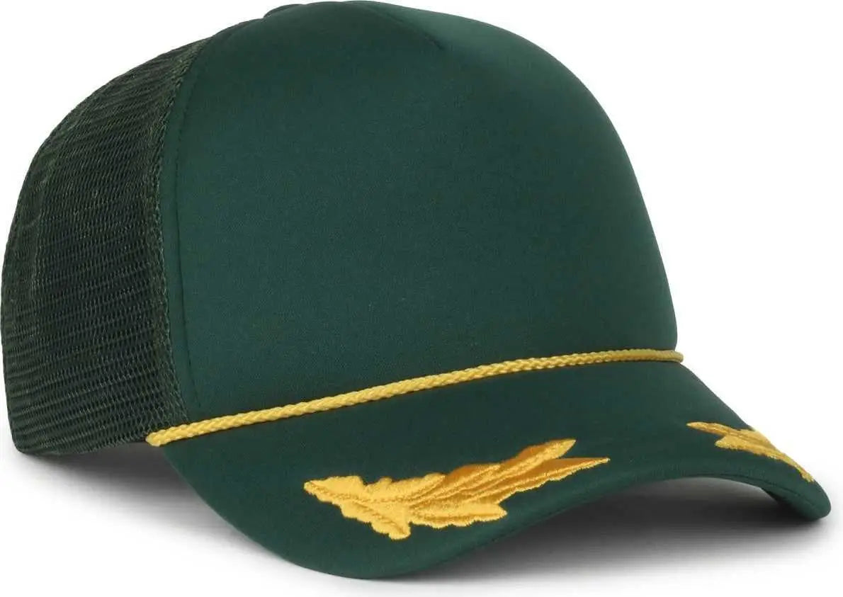 OC Sports SE-FOAM Special Edition Embroidered Foam Mesh Trucker with Cords Cap - Dark Green Dark Green - Green / OSFM