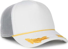 OC Sports SE-FOAM Special Edition Embroidered Foam Mesh Trucker with Cords Cap - White White - White / OSFM