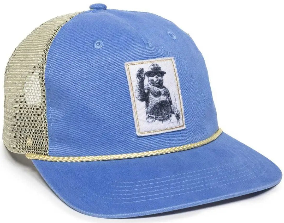 OC Sports SMOKEY03 Cotton Twill Mesh Back Cap - Rivera Bone - Aqua / 6 7/8’’ - 7 1/2’’